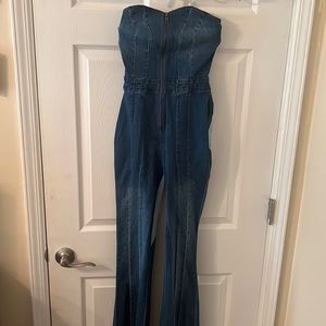 XS fashion nova denim jumpsuit